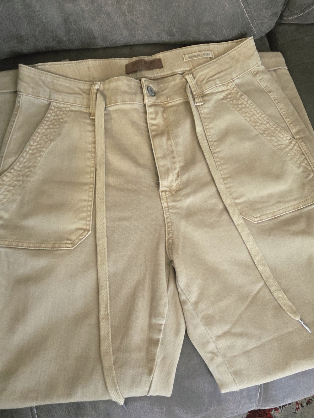 Judy Blue Relaxed Fit Tan Utility Jeans